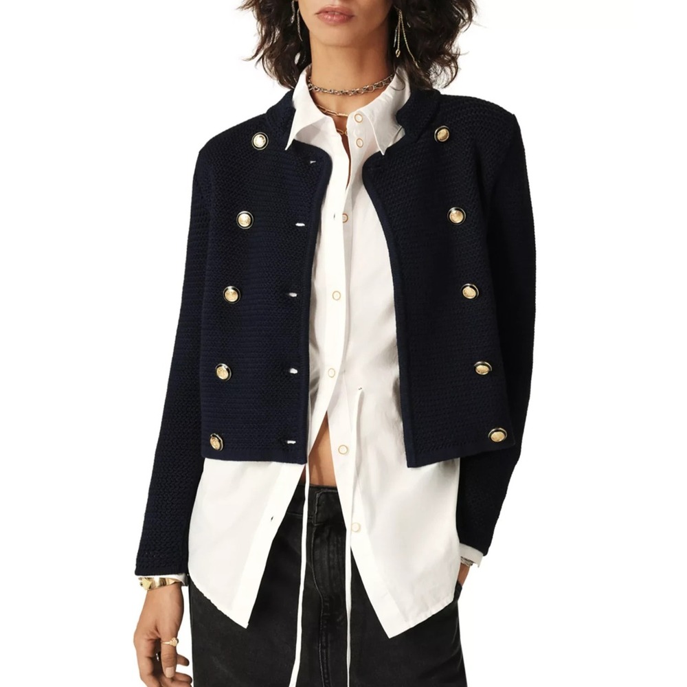 Ba&sh Womens‎ Louman Cardigan in Navy Marine Size 2